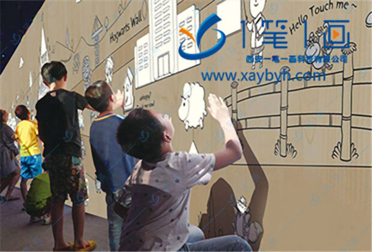 多媒體展廳展館墻面交互式投影系統(tǒng)-數(shù)字聲光電設(shè)備-一筆一畫(huà)科技