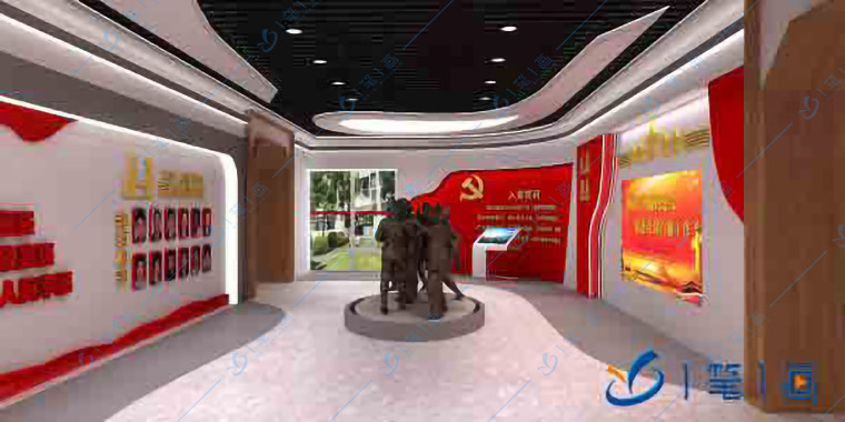智慧黨建示范基地設計布局-紅色文化教育基地建設-黨建教育基地-智慧黨建中心-智慧黨建展廳設計方案-多媒體紅色文化教育基地施工-一筆一畫科技