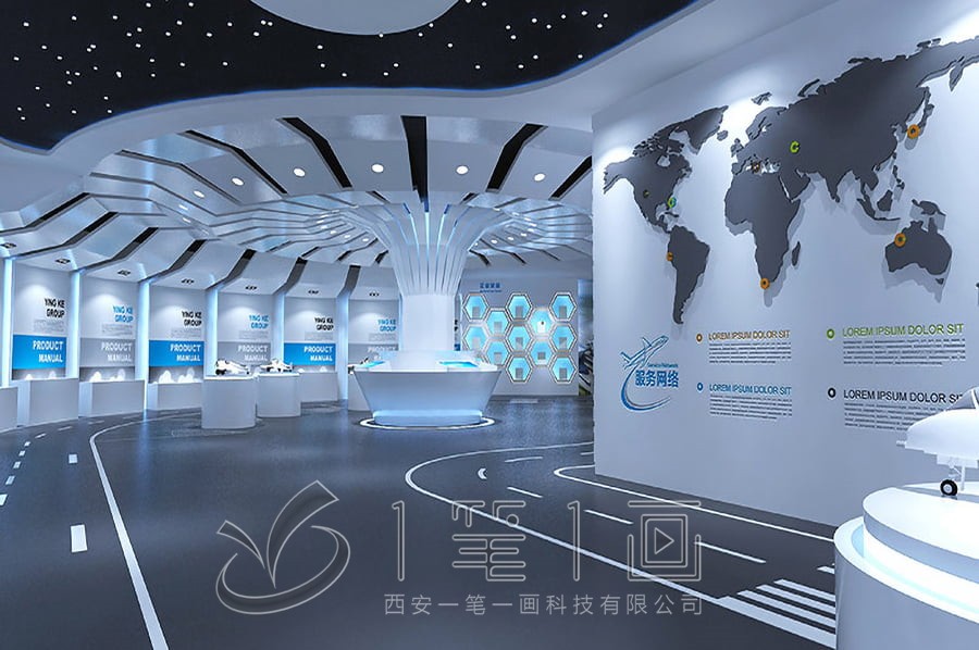 聲光電企業(yè)文化展廳設計公司效果圖